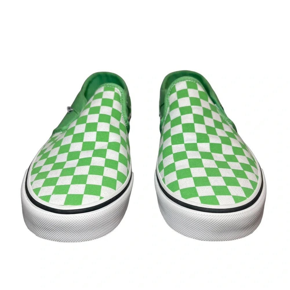 ⚡️SOLD⚡️Vans Classic Asher Checkerboard Slip-On Sneaker Green Shoes Women’s 11 - Picture 6 of 16